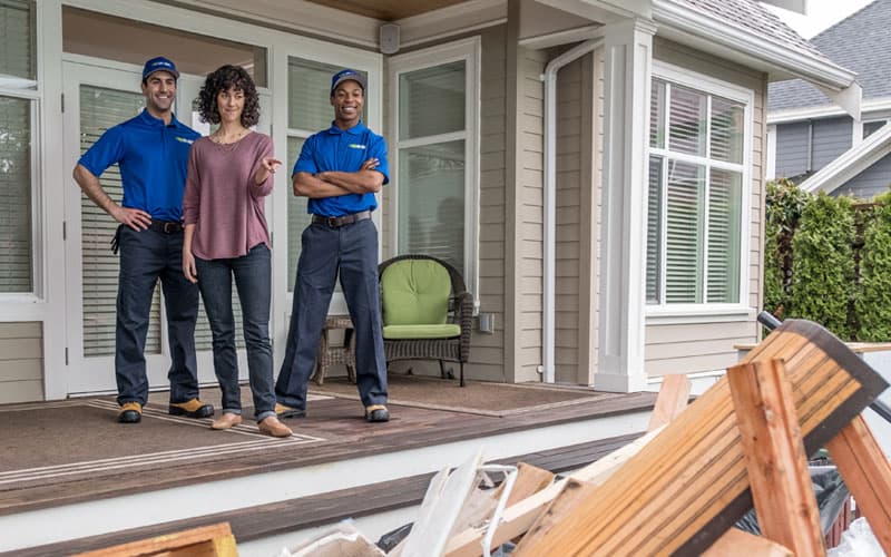 Renovation cleaning by 1-800-GOT-JUNK? team with customer Renovation cleaning by 1-800-GOT-JUNK? team with customer