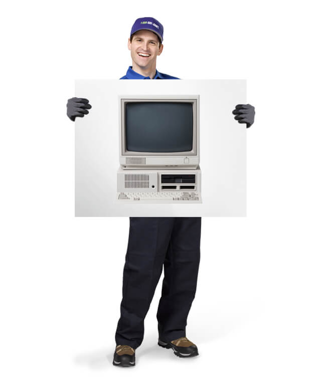 Electronics for removal and disposal by 1-800-GOT-JUNK? truck team member